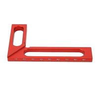 Squadra da falegname a forma di L, righello per angoli retti da 90° per lavorazione del legno, strumento per tracciare e misurare l’altezza in lega di alluminio per saldature su le (100mm)
