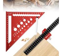 Squadra da Falegname, Squadra da Falegname e Squadra Combinata Regolabile Set di attrezzi Squadra Combinata Righello Triangolare Metrico in Alluminio professionale Multifunzione per falegname, conciat