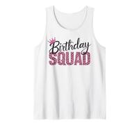 Squadra di compleanno abbinata rosa leopardo stampa animalier Crew Girls Canotta