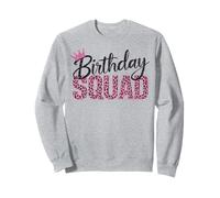 Squadra di compleanno abbinata rosa leopardo stampa animalier Crew Girls Felpa