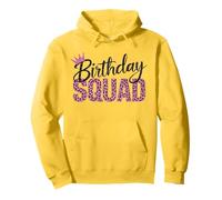 Squadra di compleanno abbinata rosa leopardo stampa animalier Crew Girls Felpa con Cappuccio