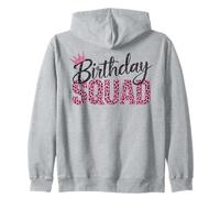 Squadra di compleanno abbinata rosa leopardo stampa animalier Crew Girls Felpa con Cappuccio