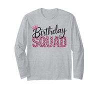 Squadra di compleanno abbinata rosa leopardo stampa animalier Crew Girls Maglia a Manica
