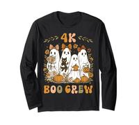 Squadra di Insegnanti Preppy Halloween Floral Ghost PreK4 4K Boo Crew Maglia a Manica