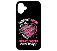 Squadra di sostegno per la consapevolezza del cancro al seno Speranza Amore Custodia per iPhone 16 Plus