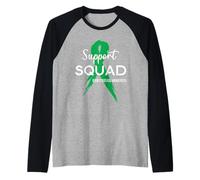 Squadra di Supporto del Nastro Verde per la consapevolezza delle malattie renali Maglia con Maniche Raglan