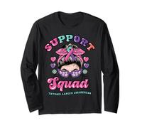 Squadra di Supporto per Il Cancro alla tiroide Messy Bun Maglia a Manica