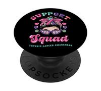 Squadra di supporto per il cancro alla tiroide Messy Bun PopSockets PopGrip Adesivo