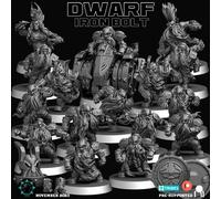 Squadra DWARF - Iron Bolt resina stampa 3d Fantasy Football Realm of Paths