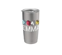 Squadra Emma Nome Personalizzato Retro Bicchiere termico in acciaio inox doppia parete