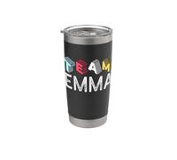 Squadra Emma Nome Personalizzato Retro Bicchiere termico in acciaio inox doppia parete