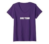 Squadra Golf Maglietta con Collo a V, Donna, Viola, S