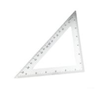Squadra in acciaio inox a 45 gradi, squadra da disegno di precisione, robusto righello triangolare in acciaio inox per scuola, triangolo da disegno con doppio lato per scala in cm e pollici, misura