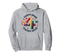 Squadra Insegnante di Quarta elementare - Regalo per la Squadra di Classe Felpa con Cappuccio, Unisex per Adulti, Grigio Melange, XXL
