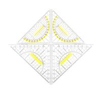 squadre con impugnatura, set di squadre grandi e piccole, squadra flessibile da 14 cm e 20 cm, righello triangolare combinato (4pcs)