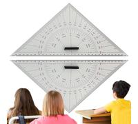 Squadre da Disegno - 2 Pezzi in Acrilico con Architettonica e | 300 mm Righello a Triangolo per Carte Nautiche | per Yacht, Navi, Barche, Mappatura, Misurazione Distanza e Ingegneria