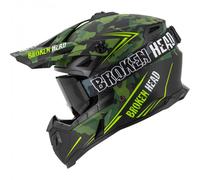 Broken Head Squadrone Rebelution Verde + Occhiali da Cross Regolatore Nero