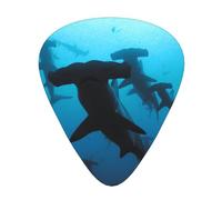 Squali martello stampati,12 pezzi di plettri per chitarra, 3 plettri di diverso spessore per chitarra acustica, basso, ukulele
