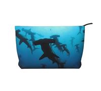 Squali martello stampati, Borsa per cosmetici in velluto a coste Borsa per il trucco Borsa da viaggio portatile