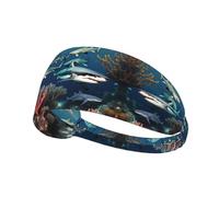 Squali sotto il mare elastici antiscivolo traspirante fascia per capelli per donne e uomini, allenamento per palestra, corsa, yoga, tennis