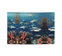 Squali sotto il mare Stampa striscioni di vacanza e fondali appesi - decora facilmente la scena della tua festa