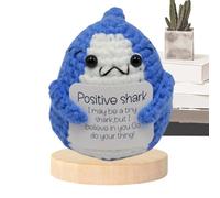 Squalo all'uncinetto positivo, squalo all'uncinetto per sostenere emotivamente - Incoraggia la bambola pickled ornamentale, divertente decorazione pickled per bambini, dolce bambola animale