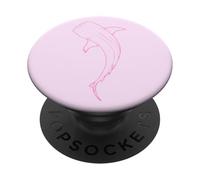 Squalo balena rosa oceano amante del mare PopSockets PopGrip Adesivo