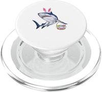 Squalo con cestino pasquale e orecchie da coniglietto Happy Easter divertente PopSockets PopGrip per MagSafe
