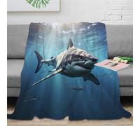 Squalo Coperta Per Adulti E Bambini,Mondo subacqueo Coperta Morbida E Calda Coperta in Pile Di Flanella Per Tutte Le Stagioni, Per Letto E Divano 50x60inch(127x152cm)