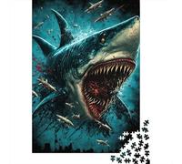 Squalo Creatura marina Puzzle 1000 Pezzi Puzzle per Adulti Notte Gioco di Puzzle 1000 Pezzi 38x26cm/1000pcs