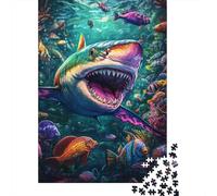 Squalo Creature Marine Puzzle 1000 Pezzi Carta Puzzle per Adulti Gioco di Puzzle 1000 Pezzi Relax Decorazione Regalo 52x38cm/1000pcs