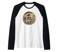 Squalo dello Spirito della Meditazione del Monaco Zen Maglia con Maniche Raglan