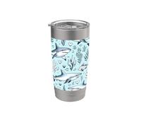 Squalo disegnato a mano modello squali Bicchiere termico in acciaio inox doppia parete