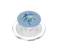 Squalo feroce nei toni del blu PopSockets PopGrip per MagSafe
