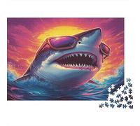 Squalo occhiali Puzzles 1000 Pezzi In Squalo fresco Cartone Pressato, Un Classico Puzzle A Pezzi Per Enigma Ultra Difficile, Ideale Per Hobby Invernale, Il Miglior Regalo Per G