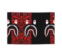 squalo rosso-nero Banner festivo stampato decorazioni per feste adatte per feste di vacanza e decorazioni cerimoniali 180,3 x 119,4 cm