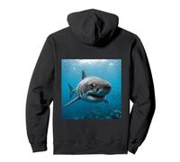 Squalo Subacquea Primo Piano Marine Predator Scena Felpa con Cappuccio