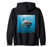 Squalo Subacquea Primo Piano Marine Predator Scena Felpa con Cappuccio