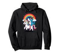 Squalo Unicorno Arcobaleno Squali Felpa con Cappuccio