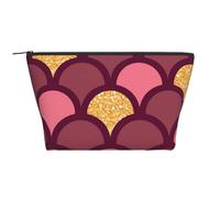 Squama di pesce glitter oro, Borsa da toilette Borsa per trucco Borsa per cosmetici Borsa da toilette da viaggio portatile