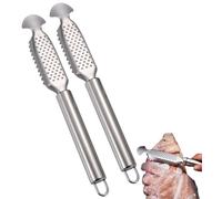 Squamatore for Pesci in Acciaio Inossidabile 2 in 1 + Grattugia for Zenzero, Strumento Multifunzionale for La Rimozione delle Squame da 9 Pollici for La Casa E Il Ristorante(2pcs)