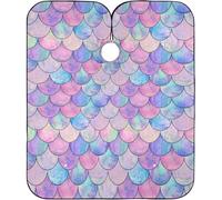 Squame Di Pesce Sirena Giapponese Grembiule Da Parrucchiere Lavabile Mantella Taglio Capelli Impermeabile Barber Cape Per Parrucchieri Barbieri Bambini 140X168Cm