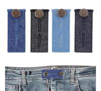 Squamify 4 Pezzi Bottone allarga pantaloni, Estensori per pantaloni, Allarga pantaloni, Estensioni Elastiche per Pantaloni in Vita Per Comfort E Versatilità