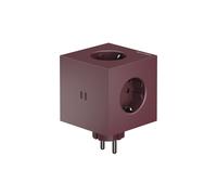 Square 2 Socket Extender & Dual USBC 30W Rosso gelso (Bauhaus)