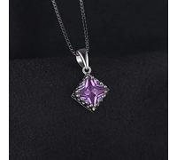 Square Alexandrite Sapphires Ciondolo per Donna Collana di Gemme Nessuna Catena