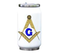 Square and Compass Worth Matravers Square and Compasses Massonry Masonic Grand Lodge Compass - Bottiglia termica isolata sottovuoto, colore: bianco