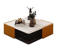 Square Coffee Table Light Luxury Sintered Stone Material Low Table in The Living Room Simple Floor-Standing Small Table 80cm (90cm)