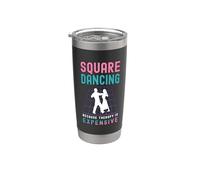 Square Dancing Because Therapy Musica country Square Dancing Bicchiere termico in acciaio inox doppia parete
