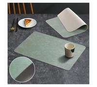Square Double-Layer Cowhide PU Leather Placemat Texture Waterproof Heat-Resistant Table Mats Home Hotel Dining per Cucina Domestica Ristoranti e Hotel(Color3)