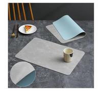 Square Double-Layer Cowhide PU Leather Placemat Texture Waterproof Heat-Resistant Table Mats Home Hotel Dining per Cucina Domestica Ristoranti e Hotel(Color4)